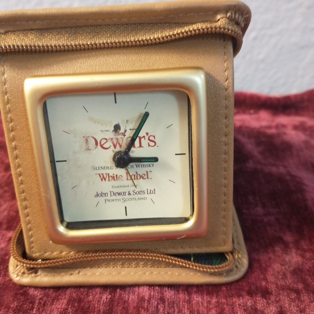 Vintage Dewars Travel Clock